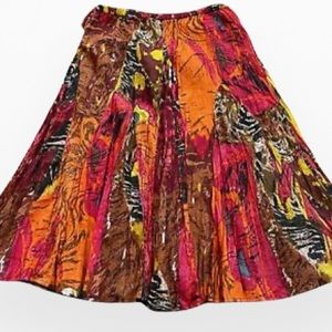 Soft Surroundings Kamala Skirt Long Lined Metallic Stripe Accents PXS